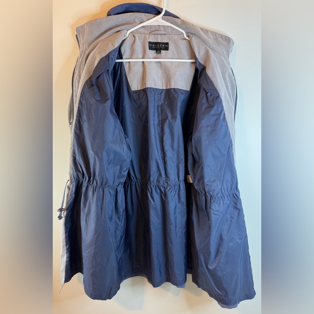 Gallery Woman Periwinkle Blue Hooded Mid-Weight Coat Size 1X - Picture 5 of 9